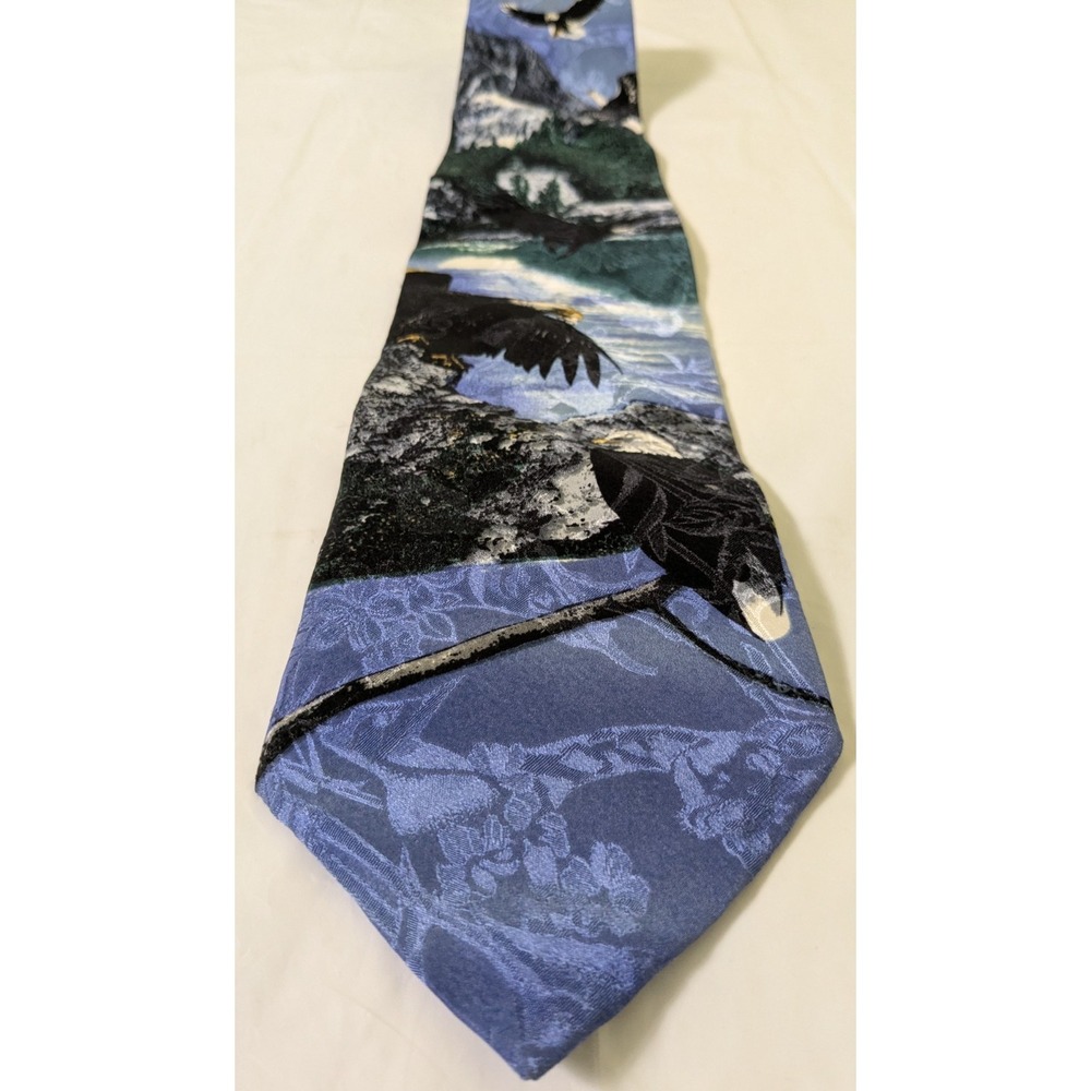 Vintage Wembley Endangered Species Men's Silk Tie Bald Eagle 56 x 4 USA Pride!